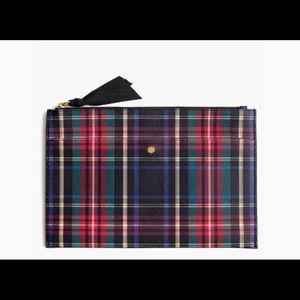 J.Crew Rectangular Plaid Clutch